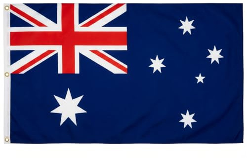 Flaggenfritze® Australien XXL Flagge 150 x 250 cm, große Fanfahne mit 3 Metallösen für Mast, australische Fanflächen und Eventstimmung + Gratis Sticker