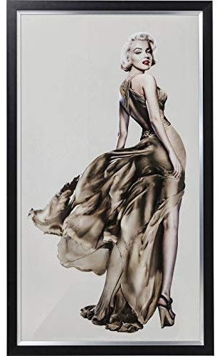 Kare Design Bild Frame Marilyn Grau/Schwarz, Glasbild, Kunstdruck, Marilyn Monroe, Wanddekoration, Dekobild, Modern, Wohnzimmer, Schlafzimmer, Flur, 172x100x4cm