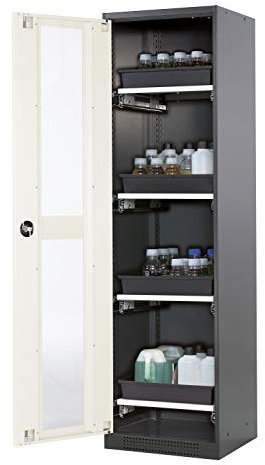 ASECOS Chemikalienschrank CS RAL 7016/RAL 9010 4TA (St.bl./PE) zur Lagerung von Nicht entzündbaren Gefahrstoffen in Arbeitsräumen