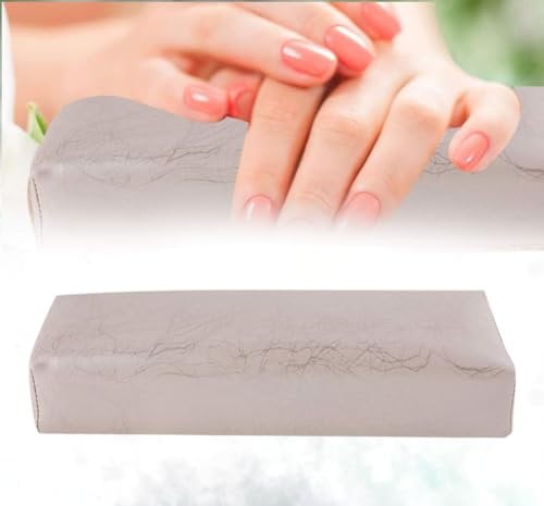 DEWIN Nail Art Hand Pillow Hand Armrest Manicure Pillow Stripe Leather Nail Art Soft Sponge Hand Rests Cushion Holder (Color : Silver)