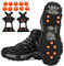 TBoonor Schuhspikes Schuhkrallen Ice Klampen Schnee Spikes Steigeisen Eiskrallen Anti Rutsch mit 10 (Orange Rot, L 40.5-45 (EU))