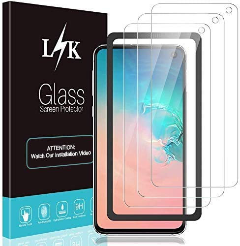 LϟK 3 Stücke Schutzfolie für Samsung Galaxy S10e Folie - 9H Härte Blasenfrei Kratzfest Hüllenfreundlich Einfache Montage Rahmen HD Klar Gehärtetem Glas Displayschutzfolie
