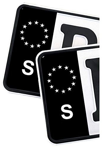 2 x Kennzeichen Sticker passgenau für EU Feld 11x5cm Design Aufkleber für Nummernschild Folie KFZ Schwarz oder mit Fahne waschstraßenfest R059 (21 Schweden, Classic)