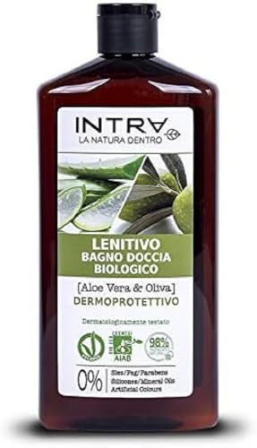 INTRÀ Aloe Vera & Oliveno, biologisches Duschbad, beruhigend, 400 ml