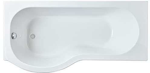 Nuie WBP1785L ǀ Modern Bathroom P Shaped Single Ended Shower Bath Left Hand, 1700mm x 850mm x 4520mm, White, 1700mm
