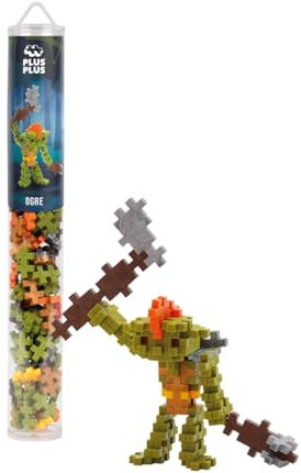 Plus-Plus 4309 Geniales Konstruktionsspielzeug, Oger, Troll, Kreativ-Bausteine Tube, Bausteinset für Kinder, 100 Teile