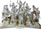 Greek Artworks Set aus 12 zwölf olympischen Göttern griechisches Pantheon aus Alabaster gegossener Statue Skulptur Figurine