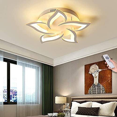 LED Deckenleuchte Blume Kreative Deckenlampe Innen Decken Beleuchtung Für Schlafzimmer Wohnzimmer Mit Fernbedienung Küche Esszimmer Weiß Acryl Lampenschirm Dekorative Dimmable Lampe,5 heads