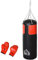 HOMCOM Boxsack-Set Box-Set mit Boxhandschuhen Gefüllt Set für Erwachsene Jugendlichen Hanging Boxing Heavy Bag 16 KG Ø30 x 120 cm Schwarz+Rot