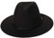 Xiang Ru Herren Damen Wolle Fedora Hut Elegant Breite Krempe Panama Trilby Filzhut mit Band Jazz Cowboy Cap M Reine Farbe Schwarz.