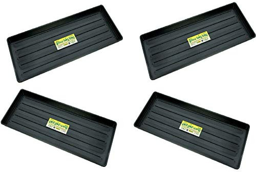 Optimal Products Plastic Grow Bag Growbag Tray Garden Plant Watering Trays Pots Planters Halos Garden Outdoors Gardening Greenhouse Plant Germination Tray (4)