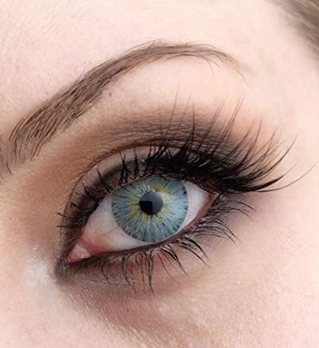 GLAMLENS lentillas de color grises Parma Gray + contenedor. 1 par (2 piezas) - 90 Días - Sin Graduación - 0.00 dioptrías - blandos - Lentes de contacto gris de hidrogel de silicona
