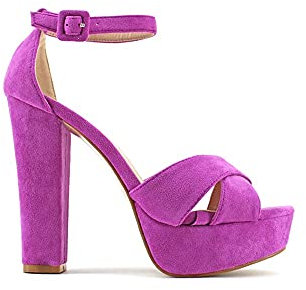 MODELISA - Sandalia Tacón Ancho Plataforma para Vestir Fiesta Mujer (Morado, Sistema tallas calzado EU, Adulto, Mujer, Números, mediano, 37)