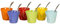 Kaleidos - Set 6 bicchierini accartocciati in gres e cucchiaini ONDA MULTICOLOR PLUS (13062)