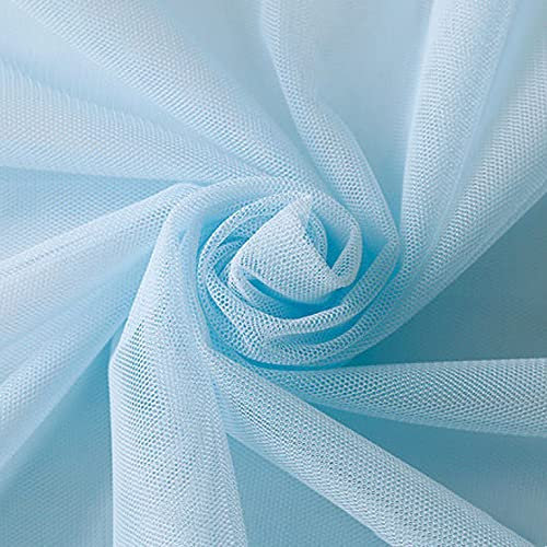 160cm x 5m Tüll Stoff Tüllband Tüll Dekostoff für Hochzeit Geburtstag Weihnachten Fest Kommunion Party Deko,Nähen von Brautschleiern Hochzeitskleid Tischläufer Tutu Röcken Geschenk-Schleife, Hellblau