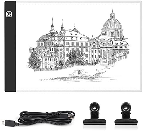 Mardiko Light Box Drawing A4 LED Light Pad 3 Brightness Adjustable Copy Board Tracing Light Box Ultra-Thin Light Pad for Diamond Painting Sketching Animation X-RAY Viewing