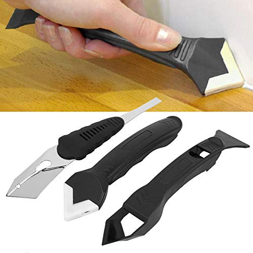 3 in 1 Silikon Abdichtungswerkzeuge Kit, Silikon Dichtstoff Entfernung Werkzeug Schaufel Glas Zement Abdichtungsschaber für Küche, Bad, Fenster und Waschbecken Joint