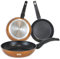 Quttin Sarten Antiadherente Aluminio con Revestimiento Resistente. Cacerola de Aluminio Forjado con Tapa de Cristal. Aptas para todo tipo de Cocinas. Modelo Foodier Oro 30 cm