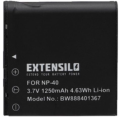 EXTENSILO 1x Akku kompatibel mit Casio Exilim EX-Z1050, EX-Z1050BK, EX-Z1050BE, EX-Z100SR, EX-Z100PK Kamera (1250 mAh, 3,7 V, Li-Ion)