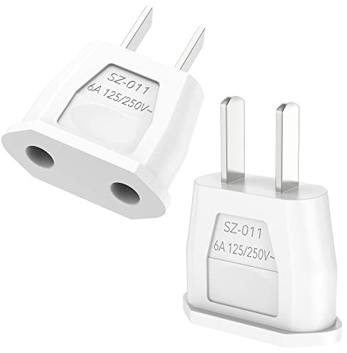 VIEVRE 2 Stück Reiseadapter USA,US Adapter,Steckeradapter USA Deutschland,Adapter EU to USA,Reiseadapter EU USA,USA Adapter Stecker,Adapter USA auf Deutschland,Adapter Deutschland USA/Europa/China