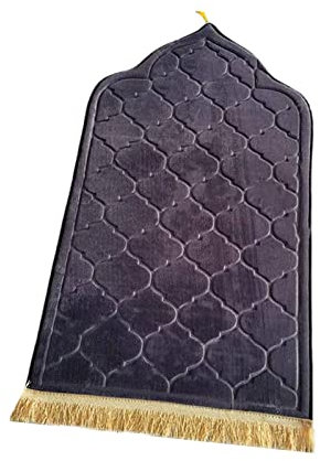 Baoblaze Traditioneller muslimischer Gebetsteppich Weich, Traditional Muslim Prayer Rug, Gebet Teppich Matte Faltbar, Muslim Prayer Rug Carpet für Kinder Frauen Männer, Grau Violett