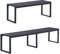 Mingone Gartenbank Wetterfest Schwarze Sitzbank Outdoor Parkbank aus Metall Sitzfläche aus Harz, Bänke für Gärten im Freien auf Balkonen Terrassen, 2-Sitzer + 3-Sitzer