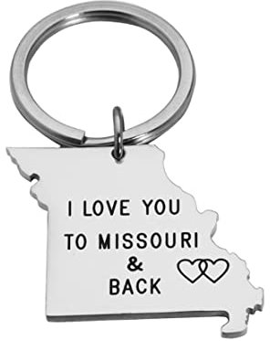 Asqunpin Staatskarte Schlüsselanhänger Langstreckenbeziehung Geschenke Landkarte Schlüsselanhänger Beste Freundin Umzug Geschenk, Missouri State Schlüsselanhänger, Standard