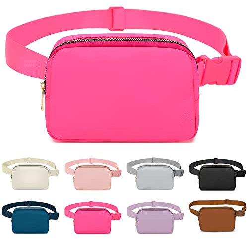 Sac Banane pour Homme et Femme, Sac Banane avec Sangles réglables, Sac Banane Tendance, Sac de Course pour Voyage, entraînement, Cyclisme, randonnée, Rose, Mode
