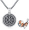 MEDWISE Kompass Medaillon Halskette 925 Sterling Silber Wikinger Kette Medaillon Anhänger Foto Medaillon Amulett Personalisiertes Medallion mit Foto Kompass Schmuck für Herren Jungen Damen Geschenke