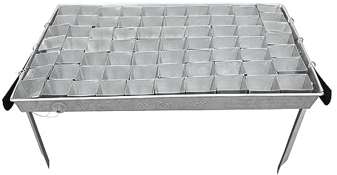 FLORTUS Zinkschale Anzuchtschale mit 70x Anzuchttöpfe (5x5 cm) | Hochwertige Pflanzschale aus Zink 57 x 42 cm im edlen Vintage Design | Geschenkset Garten Zubehör Untersetzer