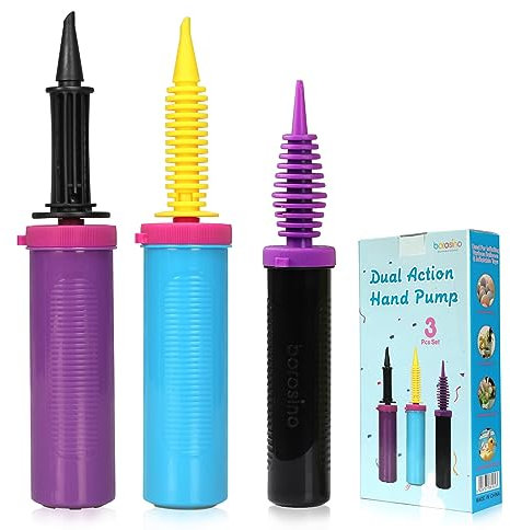 Ballonpumpe, 3-Pack kann Ballone in beiden Richtungen aufblasen Ballonpumpe Hand, passt für magische Ballone, Folienballone, rund, leicht für Familien aufblasen