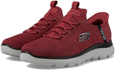 Skechers Men's Summits Key Pace Hands Free Slip-in Loafer, Red/Black, 9.5 UK