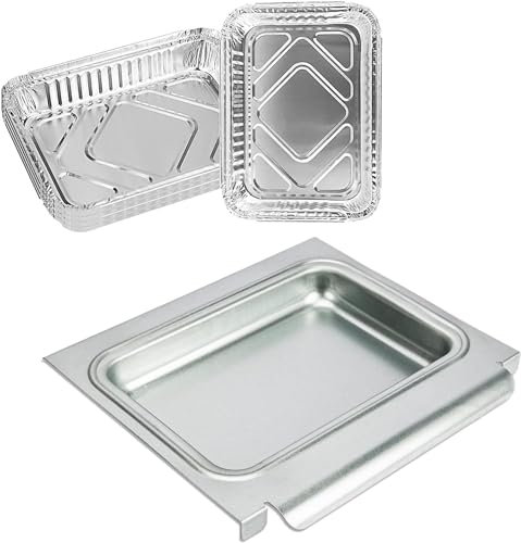 GFTIME 67047 Grilltropfschalen für Weber Spirit I II 200/300, Genesis I/II LX200/300 Serie, Auffangwanne für Weber Traveler mit 6415 Aluminium Liner, Fettauffangwanne für Weber 67047, 6415, 83156