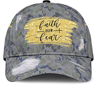 351 Baseballkappe Mit Schweißband Vintage Basecap Laufender Basecap Kappe Mode Freizeit Mütze Christentum Gott Jesus Kreuz Glaube Über Angst Religiöses Geschenk Schwarz