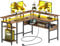 Rolanstar Gaming Schreibtisch L Form mit LED & Steckdosen, Gaming Tisch mit Monitorständer & Ablagefläche, Eckschreibtisch mit 2 Haken, Reversibler Computertisch Groß für Büro(Vintage 137 x 108cm)