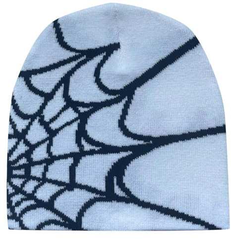 boseucn Y2k Beanie Mütze Herren Damen Teenager Y2k Cap Winter Knit Skater Beanie Mütze Hip Hop Strickmützen Baumwolle Spider Drucken Y2k Beanie Cap Hat Pink Harajuku Fashion Wintermütze