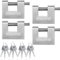 KAWAHA 71/60-4PS Candado en forma de D de acero inoxidable con llave de acero inoxidable para puerta de garaje, contenedores, cobertizo, casillero y almacén (2-3/4 pulgadas, con llave igual, paquete