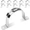 Caianwin Fascette stringitubo in acciaio inox, 60 mm, 10 pezzi, fascette a U per tubi con diametro di 60 mm, resistenti alla corrosione e robuste, fascette per tubi dell'acqua, tubi del gas e cavi
