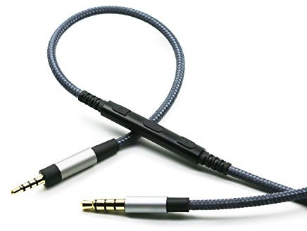 ABLET Replacement Audio Cable Compatible with Sennheiser Momentum 4, PXC550, PXC550-II, PXC480, ACCENTUM Plus Headphone, Remote Volume Control Mic Compatible with iPhone