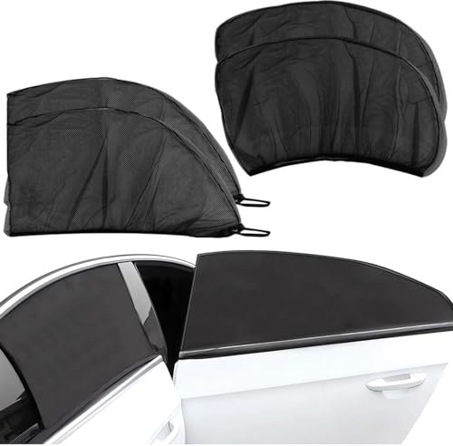 4 Pezzi Tendine Parasole Auto,Tende Parasole Auto Bambini,Parasole Auto Finestrini,Tenda da Sole Posteriore per Auto,Zanzariere Finestrini Auto,per La Maggior Parte Delle Auto