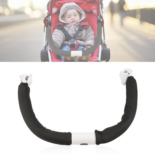 Maniglia per Passeggino Regolabile, Barra Paraurti, Entrata e Uscita Facile, Pieghevole con Manubrio, Design Umano per Appoggiarsi Comodamente (Nero)