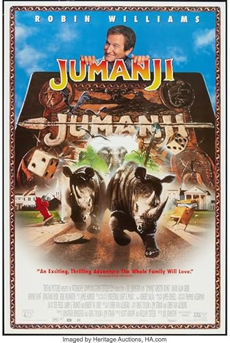 Jumanji 1995 Poster A3 – Wandkunst, Heimdekoration, Filmposter, Leinwand, Film, Kino, Retro, Vintage, Kult, klassisch, Nostargic, Saga, moderner Nachdruck, wir drucken jedes Poster für Sie, randlos,