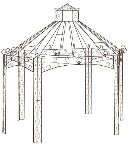 Juroupi Garden Pavilion Antique Brown 400x258x378 cm Iron,Outdoor Living,Outdoor Structures,Canopies & Gazebos-314000