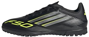adidas Unisex F50 Club Turf Football Boots Fußballschuhe, core Black/Iron met./Lucid Lemon, 45 1/3 EU