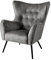 Riess Ambiente Design Sessel Amsterdam - grau Samt - Schwarze Metallbeine - Retro Stil