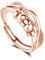 Glintara Silber Anxiety Ring für Damen, 925 Sterling Silber Angst Ring, Offen Einstellbar Anti Stress Ring, Kreuz Spinner Fidget Ring mit Perlen Band, Unisex Dekompressionsringe gegen Angst Stress