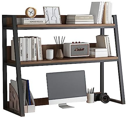 Desk Organiser,Desktop Bookshelf - Adjustable Desk Bookshelf Organizer Rack, Ladder Bookcase for Computer Desktop
