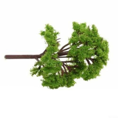 10 modelos de árbol de plástico para mejorar el ferrocarril del jardín y paisajes de juego de guerra (9 cm)