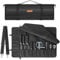 AKOZLIN Chef Knife Roll Bag Upgraded with 10 Slots & 1 Large Zipper Pocket Waxed Canvas Knife Carrier Case Portable with Adjustable Strap and 30 Knife Tip Protectors, Black