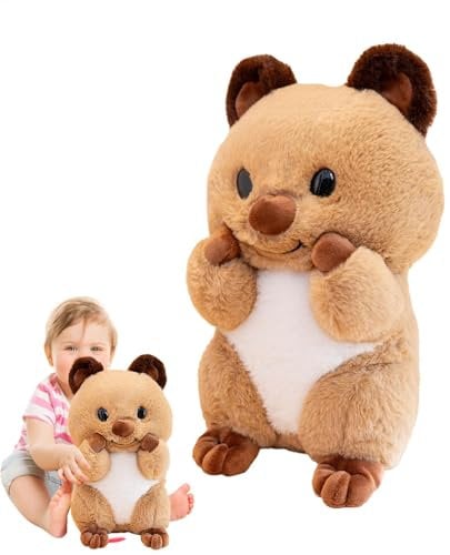 Gefülltes Quokka-Plüschtier,Quokka-Plüschtier, Raumdekoration gefüllte Quokka-Puppe, Kuscheltier aus Plüsch für Wohnzimmer, Schlafzimmer, Kinderzimmer, Sofa, Couch